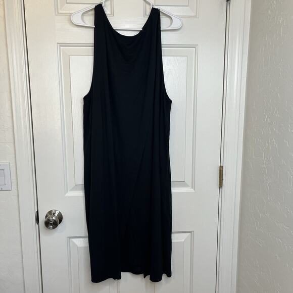 J Jill Wearever Collection Layered Maxi Dress Womens 3X Black Sleeveless Stretch - Picture 3 of 13